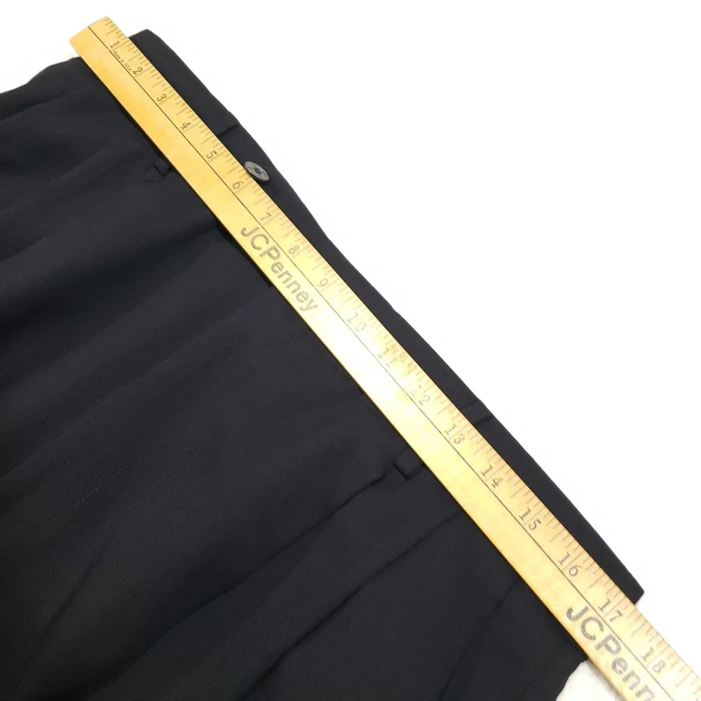 Ballin Elan Dress Pants Mens 34 Black Pure Wool Pleated Cuffed Made in Canada